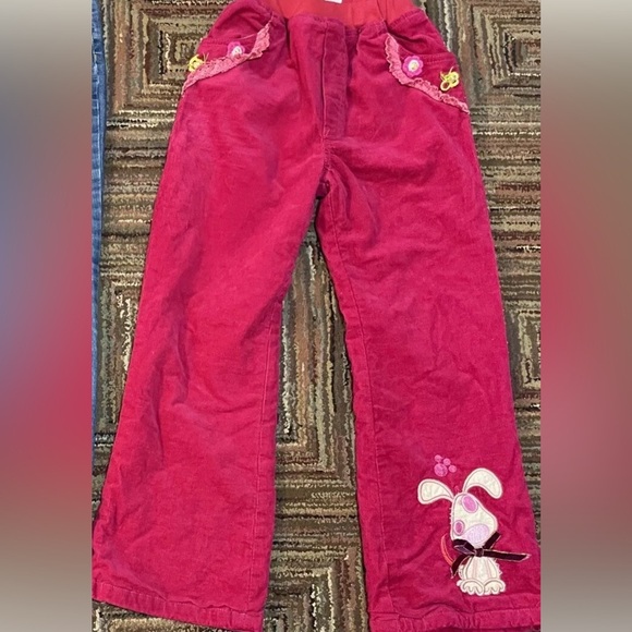 2 Pants Girls Size 8/9 Gymboree Pink Corduroy fleece pants Est 89 Place Jeans - Picture 8 of 8